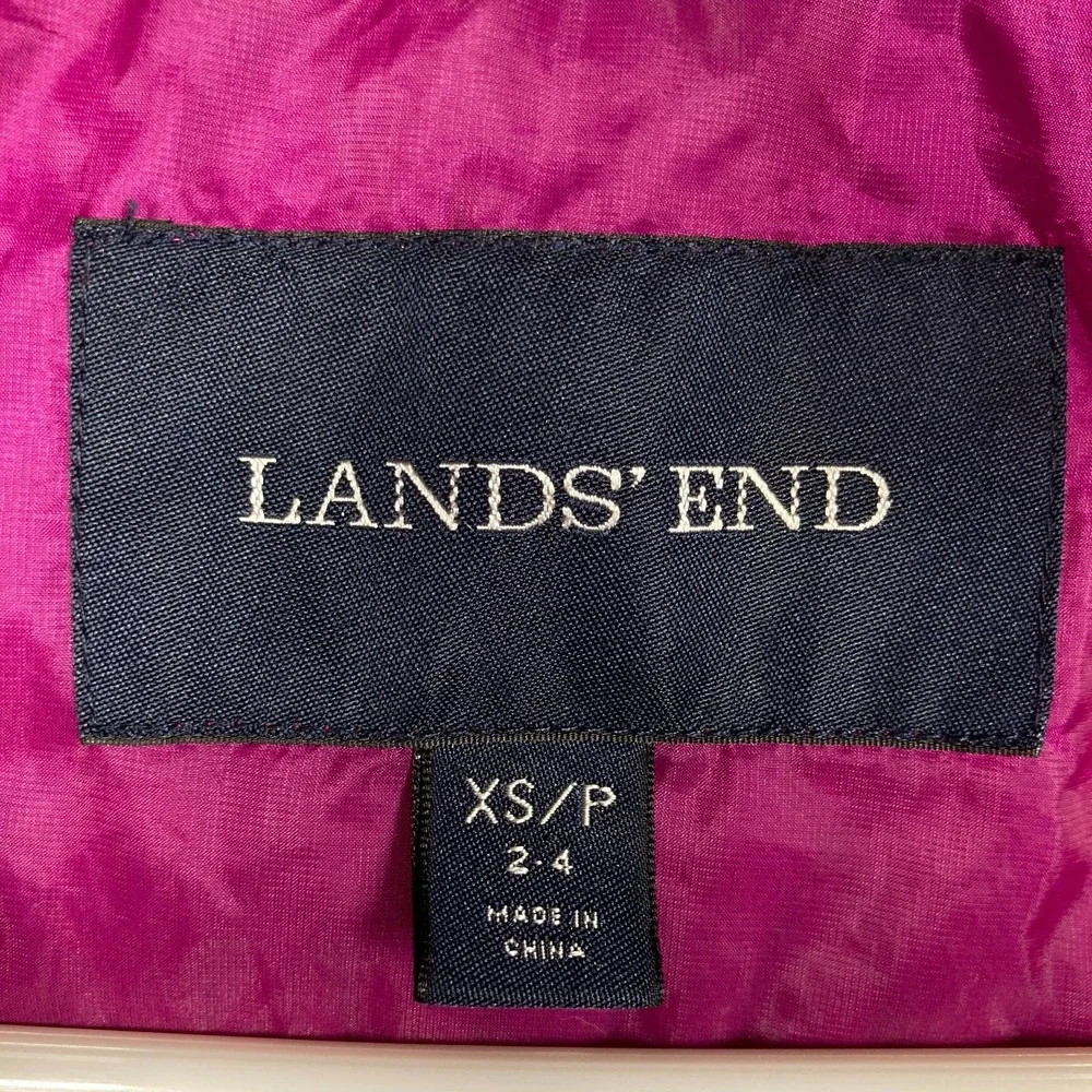 Lands' End Jacket Womens XS/P Black Quilted Full Zip Mock Neck Casual Minimalist